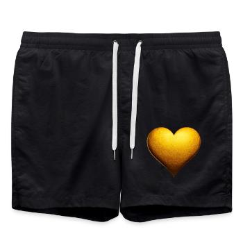 Lettres dorées cœur d’or (Herz aus Gold) - Short de bain - noir - Devant - AI Model Male 185 light (185cm)