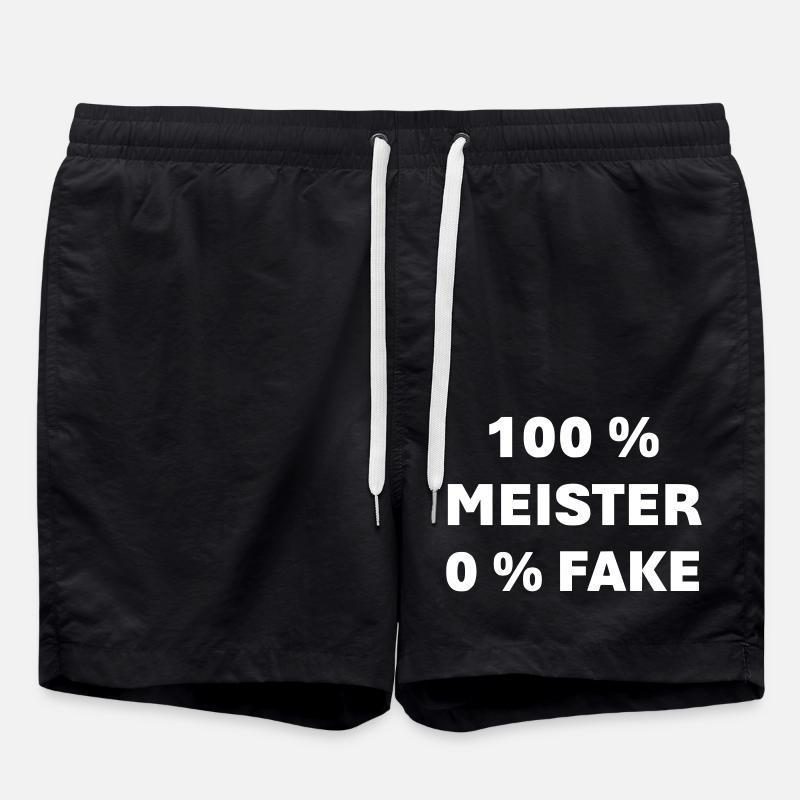100% Master 0% Fake - Swim Trunks - black