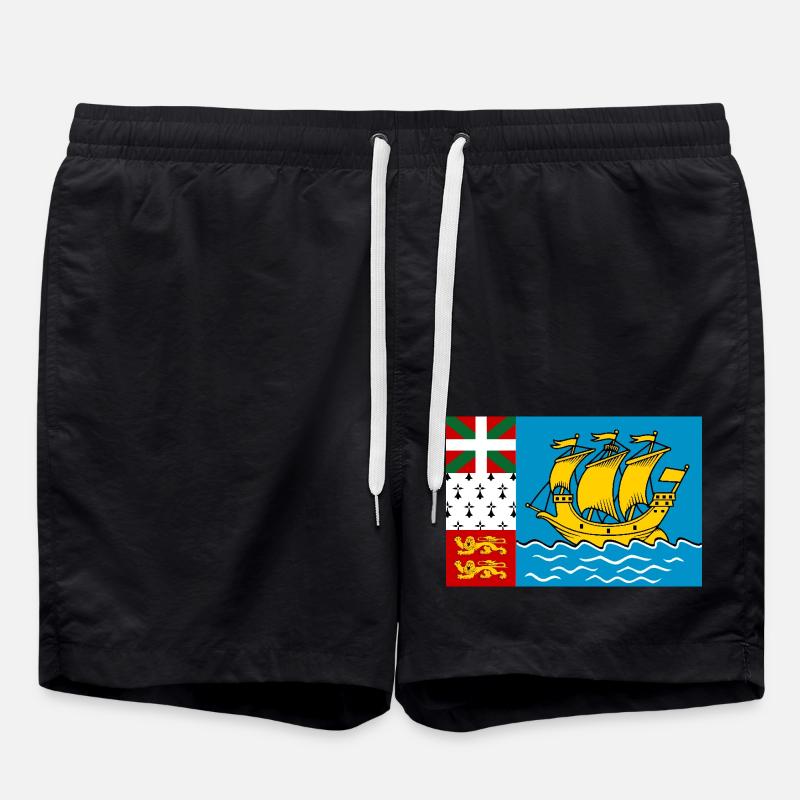 Drapeau de Saint-Pierre-et-Miquelon - Short de bain - noir