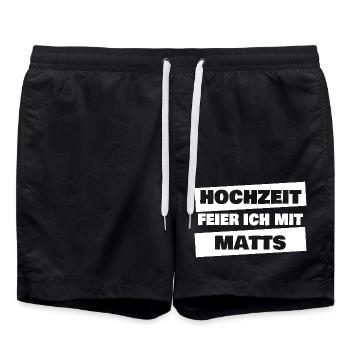 Tapis d’enterrement de vie de garçon - Short de bain - noir - Devant - AI Model Male 185 light (185cm)