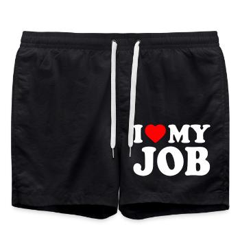 I love my job - Short de bain - noir - Devant - AI Model Male 185 light (185cm)