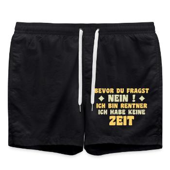 Je suis à la retraite, je n’ai pas de don de temps - Short de bain - noir - Devant - AI Model Male 185 light (185cm)