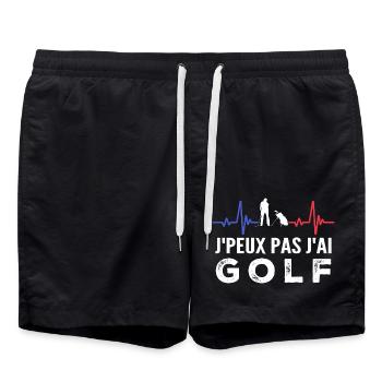Je peux pas j'ai golf - Short de bain - noir - Devant - AI Model Male 185 light (185cm)