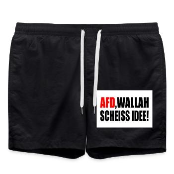 Afd wallah scheiss idee - Badeshorts - Schwarz - Vorne - AI Model Male 185 light (185cm)