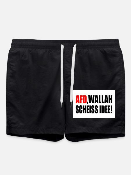 Afd wallah scheiss idee - Badeshorts - Schwarz
