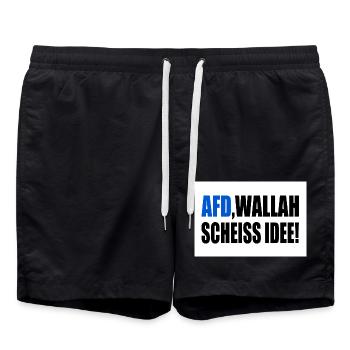 Afd wallah scheiss idee - Badeshorts - Schwarz - Vorne - AI Model Male 185 light (185cm)
