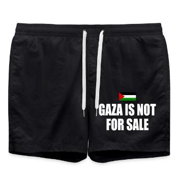 gaza is not for sale - Swim Trunks - black - Front - AI Model Male 185 light (185cm)