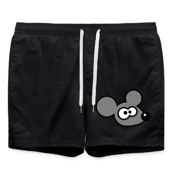 souris souris mignon petit rat rongeur drôle bande dessinée - Short de bain - noir - Devant - AI Model Male 185 light (185cm)