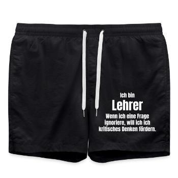 Lehrer - Badeshorts - Schwarz - Vorne - AI Model Male 185 light (185cm)
