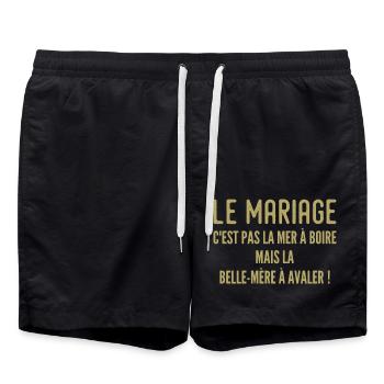 Belle-mère citation humoristique - Short de bain - noir - Devant - AI Model Male 185 light (185cm)