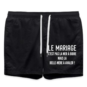 Schwiegermutter Humorvolles Zitat - Badeshorts - Schwarz - Vorne - AI Model Male 185 light (185cm)