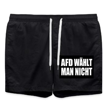 afd wählt man nicht - Badeshorts - Schwarz - Vorne - AI Model Male 185 light (185cm)