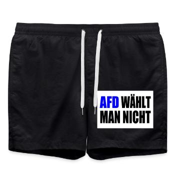 afd wählt man nicht - Badeshorts - Schwarz - Vorne - AI Model Male 185 light (185cm)