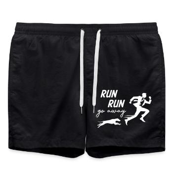Run Away From Dog - Badeshorts - Schwarz - Vorne - AI Model Male 185 light (185cm)
