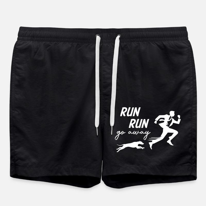 Run Away From Dog - Swim Trunks - black