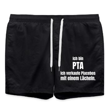 Pharmazeutisch Technische Assistentin - Badeshorts - Schwarz - Vorne - AI Model Male 185 light (185cm)