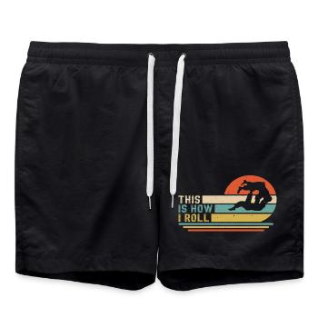 This Is How I Roll Jiu-Jitsu - Swim Trunks - black - Front - AI Model Male 185 light (185cm)