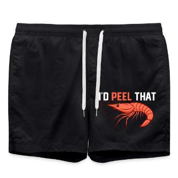 J’éplucherais ces fruits de mer d’amateur de crevettes - Short de bain - noir - Devant - AI Model Male 185 light (185cm)