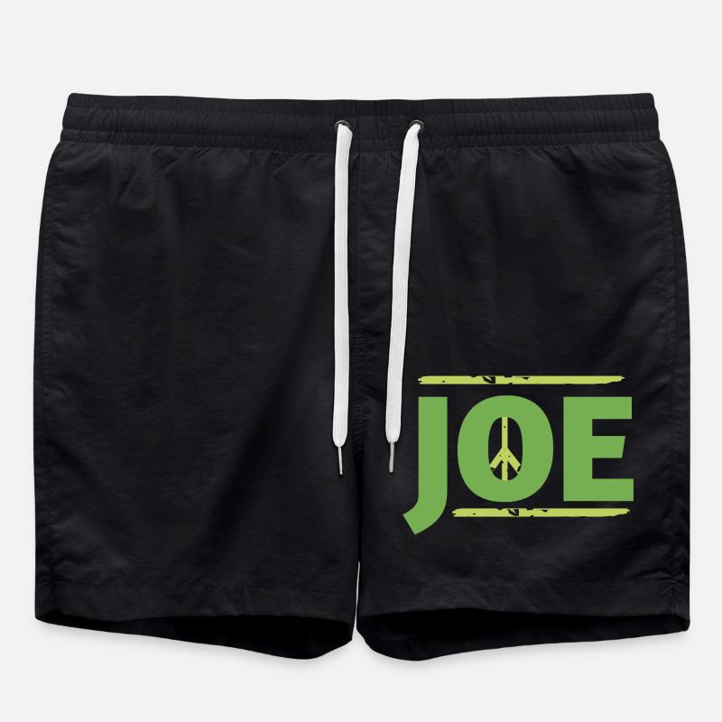 Joe in peace sign graphic - Swim Trunks - black