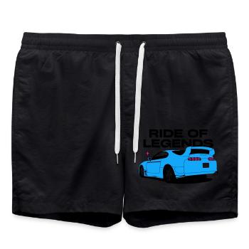 Neonblauer Sportwagen Silhouette - Badeshorts - Schwarz - Vorne - AI Model Male 185 light (185cm)