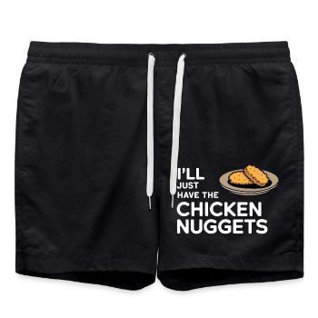 I'll Just Have The Chicken Nuggets 10 - Badeshorts - Schwarz - Vorne - AI Model Male 185 light (185cm)