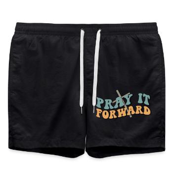 pray it forward - Badeshorts - Schwarz - Vorne - AI Model Male 185 light (185cm)
