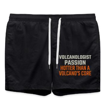Volcanologue Passion Volcanologie - Short de bain - noir - Devant - AI Model Male 185 light (185cm)
