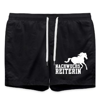 Gift Idea Horses Horse Riding Hobby Saying - Swim Trunks - black - Front - AI Model Male 185 light (185cm)