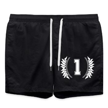 Number 1 - Swim Trunks - black - Front - AI Model Male 185 light (185cm)