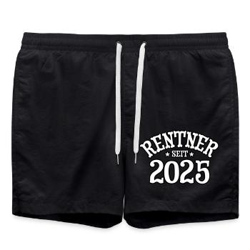 Rentner seit 2025 Spruch Oma Opa Geschenk - Badeshorts - Schwarz - Vorne - AI Model Male 185 light (185cm)