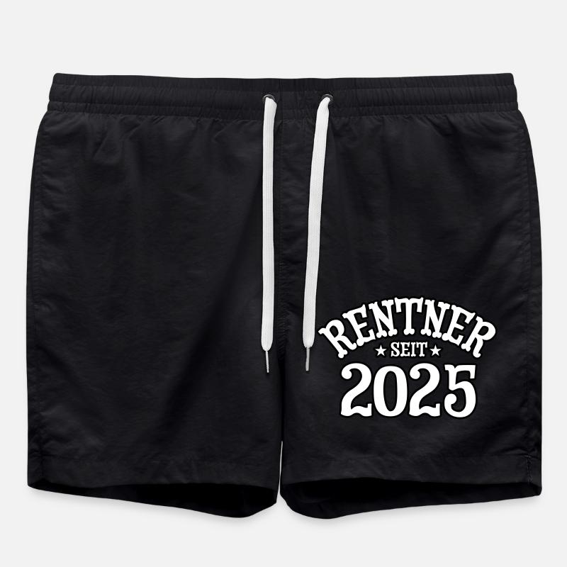 Rentner seit 2025 Spruch Oma Opa Geschenk - Badeshorts - Schwarz