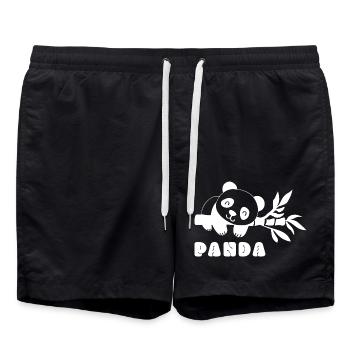Panda Mignon Ours De Chine Animal Dire Idée Cadeau - Short de bain - noir - Devant - AI Model Male 185 light (185cm)