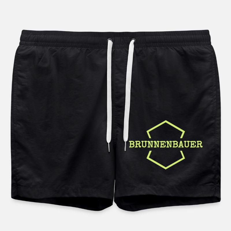 Brunnenbauer als Arbeit - Badeshorts - Schwarz