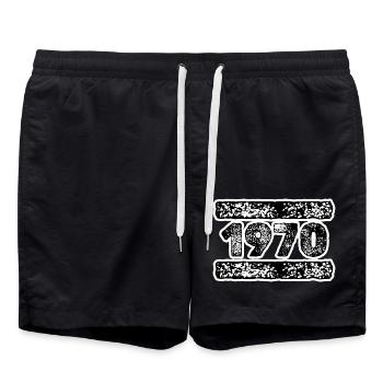 Year 1970 - Swim Trunks - black - Front - AI Model Male 185 light (185cm)