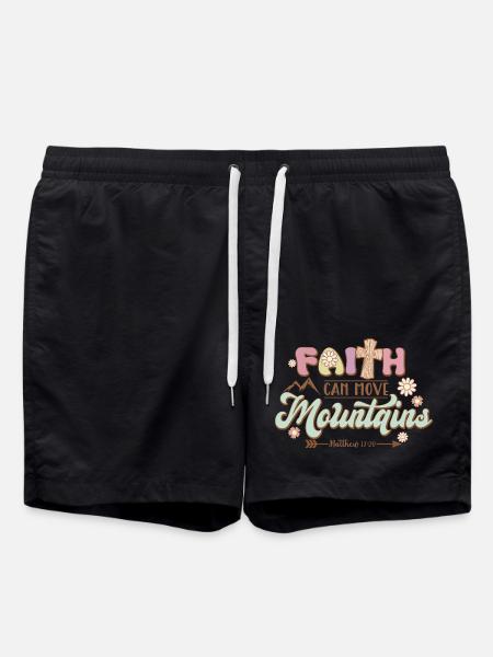 Faith can move mountains - Swim Trunks - black