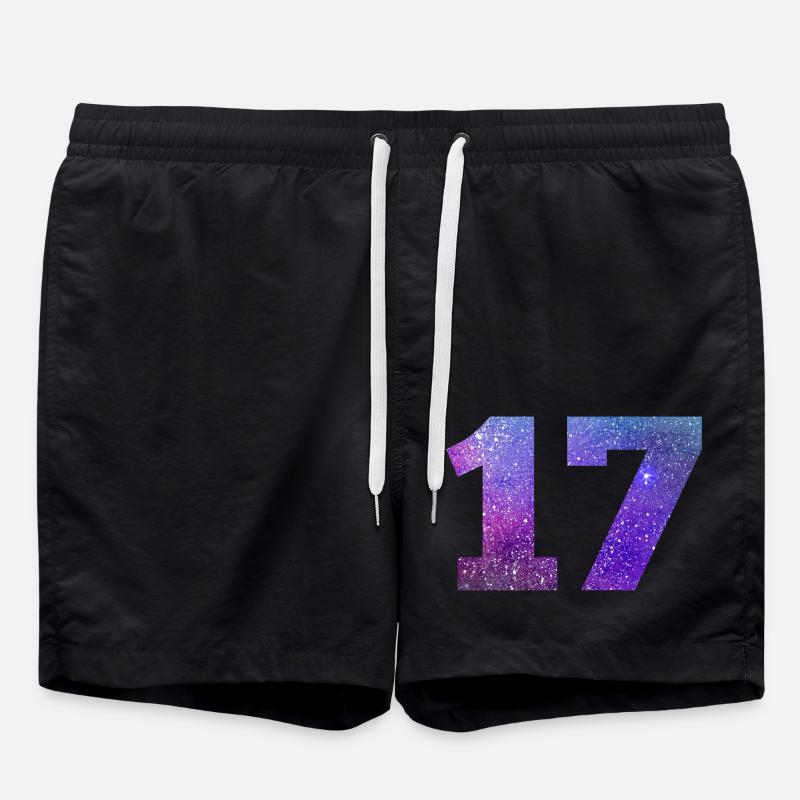 Number 17 galaxy - Swim Trunks - black