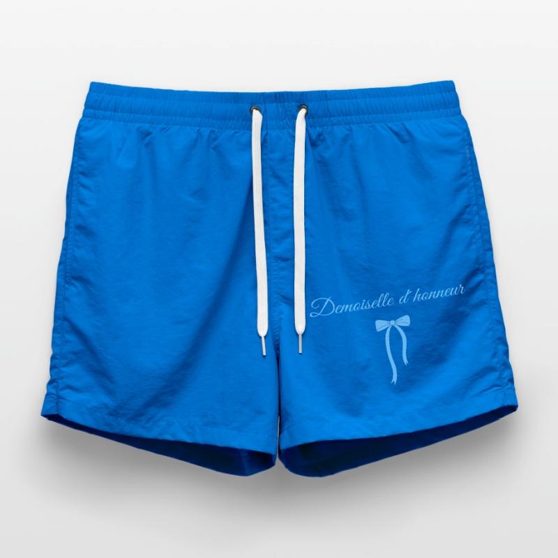 Blue Bow Bridesmaid Swim Trunks