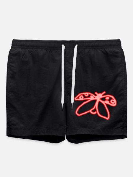 Neon Ladybug - Swim Trunks - black