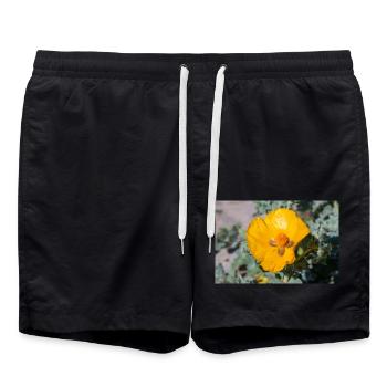 horn poppy also horned poppy or sea poppy (Gelber - Swim Trunks - black - Front - AI Model Male 185 light (185cm)