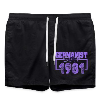 Germaniste 1981 - Short de bain - noir - Devant - AI Model Male 185 light (185cm)