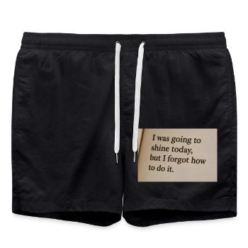 I was going to shine today, but forgot how to do it. - Swim Trunks - black - Front - AI Model Male 185 light (185cm)