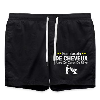 Pas besoin de cheveux avec ce corps de rêve - Short de bain - noir - Devant - AI Model Male 185 light (185cm)