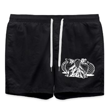 Driftball (blanc) - Short de bain - noir - Devant - AI Model Male 185 light (185cm)