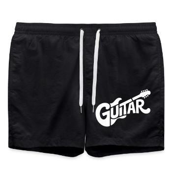 Guitar - Cool Guiratist Music Logo - Swim Trunks - black - Front - AI Model Male 185 light (185cm)