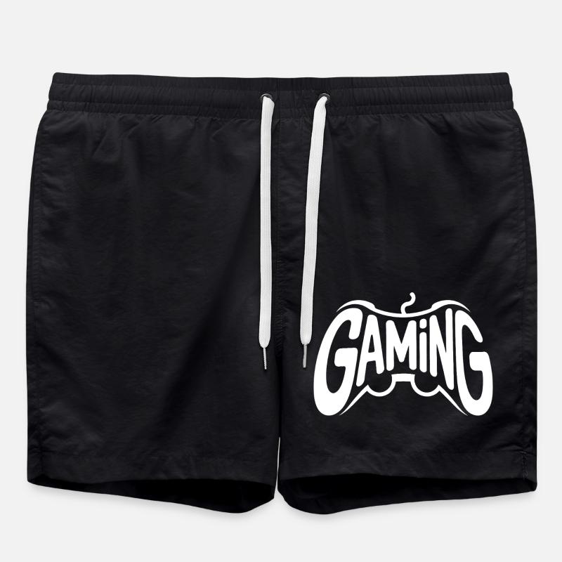 Gaming - Cooles Controller-Logo - Badeshorts - Schwarz