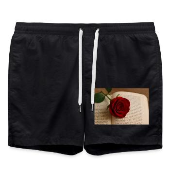 Livre et rose - Short de bain - noir - Devant - AI Model Male 185 light (185cm)