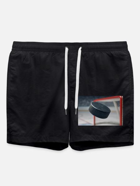 Sport - Eishockey - Badeshorts - Schwarz