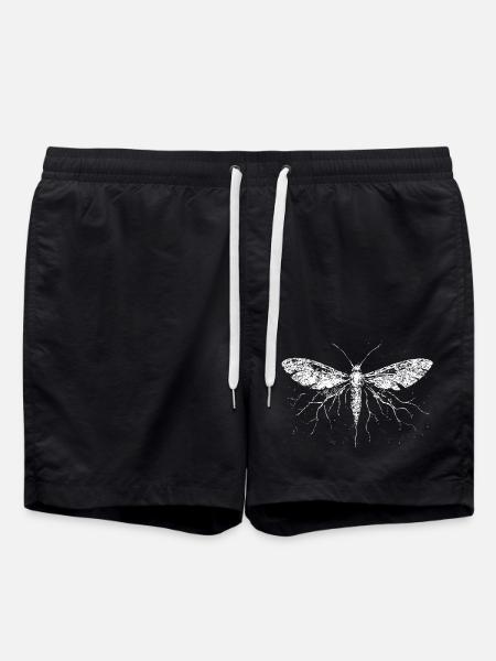 Electrified Moth - Swim Trunks - black