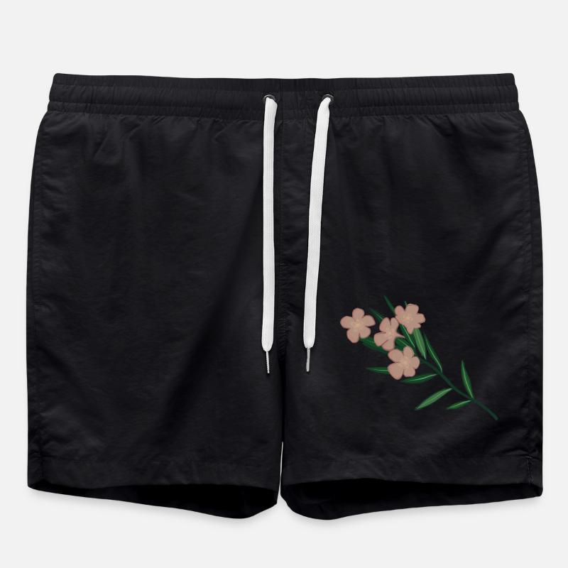 Branche de fleur de laurier-rose - Short de bain - noir