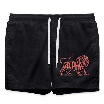 Alpha - Cool Lion Logo - Swim Trunks - black - Front - AI Model Male 185 light (185cm)